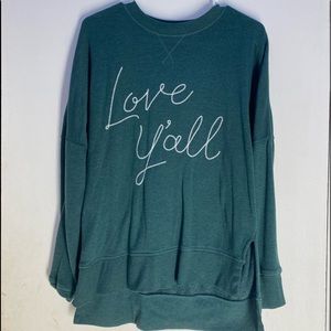 True craft, crew neck sweatshirt, XS, dark green, worn once, looks brand new